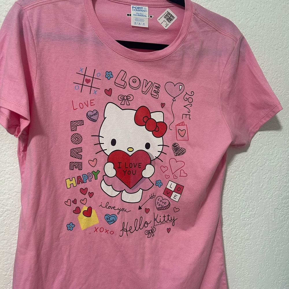 Hello Kitty Pink Short Sleeve Tee with Iconic Graphics
